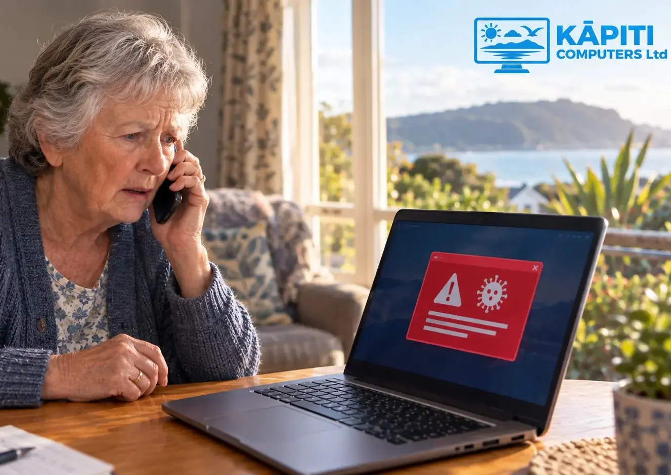 Close-up of an older person's hands using a tablet computer