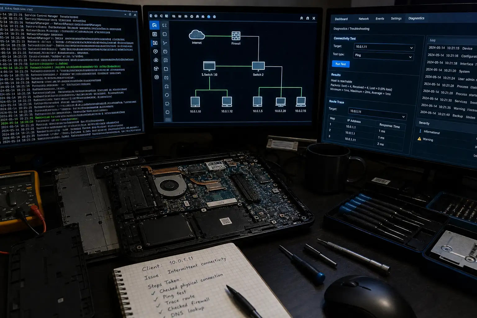 Diagnosing an intermittent computer fault at a Paraparaumu property