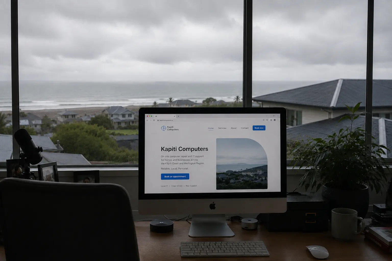 Computer being repaired at a Raumati Beach home