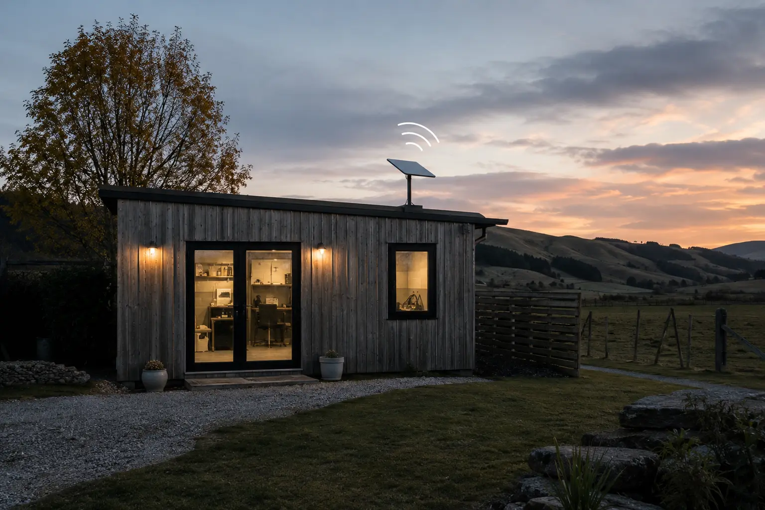 Wireless link carrying internet from a Te Horo house to an outbuilding